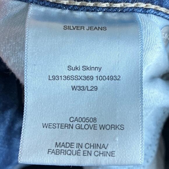 Silver Womens Jeans Blue Denim Mid Rise Suki Skinny Stretch 33x29 - Picture 5 of 12